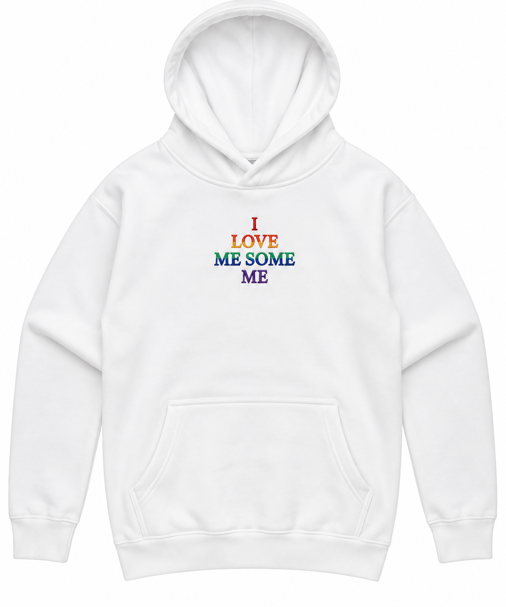 I Love Me Some Me Rainbow Embroidered Hoodie